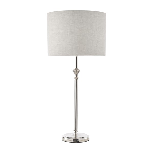 (image for) Laura Ashley Highgrove Table Lamp Polished Nickel With Shade